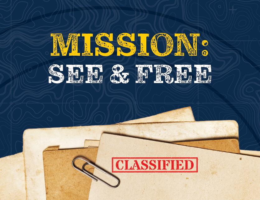 Mission see and free with classified document graphics